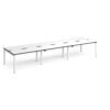 Adapt triple back to back desks 4200mm x 1200mm - white frame White Top black edge - E4212-WH-WK