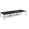 Adapt triple back to back desks 4200mm x 1600mm - green frame black top - E4216-GN-BK
