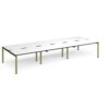 Adapt triple back to back desks 4200mm x 1600mm - green frame White Top black edge - E4216-GN-WK