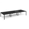 Adapt triple back to back desks 4200mm x 1600mm - black frame black top - E4216-K-BK