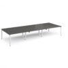 Adapt triple back to back desks 4200mm x 1600mm - white frame storm grey top - E4216-WH-OG