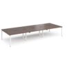 Adapt triple back to back desks 4200mm x 1600mm - white frame Walnut top - E4216-WH-W