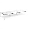 Adapt triple back to back desks 4200mm x 1600mm - white frame White Top black edge - E4216-WH-WK