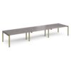 Adapt triple back to back desks 4800mm x 1200mm - green frame Grey Oak Top - E4812-GN-GO