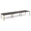 Adapt triple back to back desks 4800mm x 1200mm - green frame storm grey top - E4812-GN-OG