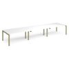 Adapt triple back to back desks 4800mm x 1200mm - green frame White Top - E4812-GN-WH