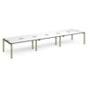 Adapt triple back to back desks 4800mm x 1200mm - green frame White Top black edge - E4812-GN-WK
