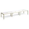 Adapt triple back to back desks 4800mm x 1200mm - green frame White Top oak edge - E4812-GN-WO