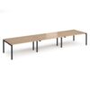 Adapt triple back to back desks 4800mm x 1200mm - black frame Beech top - E4812-K-B