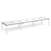Adapt triple back to back desks 4800mm x 1200mm - white frame White Top black edge - E4812-WH-WK