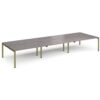 Adapt triple back to back desks 4800mm x 1600mm - green frame Grey Oak Top - E4816-GN-GO