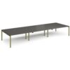 Adapt triple back to back desks 4800mm x 1600mm - green frame storm grey top - E4816-GN-OG