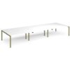 Adapt triple back to back desks 4800mm x 1600mm - green frame White Top - E4816-GN-WH