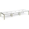Adapt triple back to back desks 4800mm x 1600mm - green frame White Top black edge - E4816-GN-WK