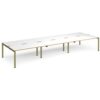 Adapt triple back to back desks 4800mm x 1600mm - green frame White Top oak edge - E4816-GN-WO
