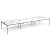 Adapt triple back to back desks 4800mm x 1600mm - silver frame White Top black edge - E4816-S-WK