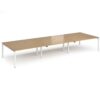Adapt triple back to back desks 4800mm x 1600mm - white frame Oak Top - E4816-WH-O