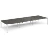 Adapt triple back to back desks 4800mm x 1600mm - white frame storm grey top - E4816-WH-OG