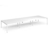 Adapt triple back to back desks 4800mm x 1600mm - white frame White Top - E4816-WH-WH