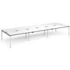 Adapt triple back to back desks 4800mm x 1600mm - white frame White Top black edge - E4816-WH-WK
