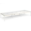 Adapt triple back to back desks 4800mm x 1600mm - white frame White Top with oak edging - E4816-WH-WO