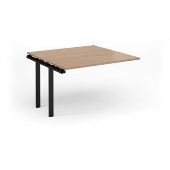 Adapt boardroom table add on unit 1200mm x 1200mm - black frame Beech top - EBT1212-AB-K-B