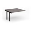 Adapt boardroom table add on unit 1200mm x 1200mm - black frame Grey Oak Top - EBT1212-AB-K-GO