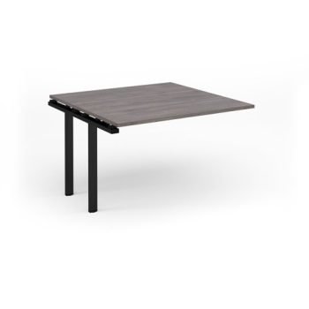 Adapt boardroom table add on unit 1200mm x 1200mm - black frame Grey Oak Top - EBT1212-AB-K-GO