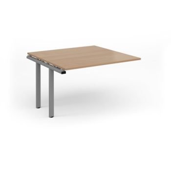 Adapt boardroom table add on unit 1200mm x 1200mm - silver frame Beech top - EBT1212-AB-S-B