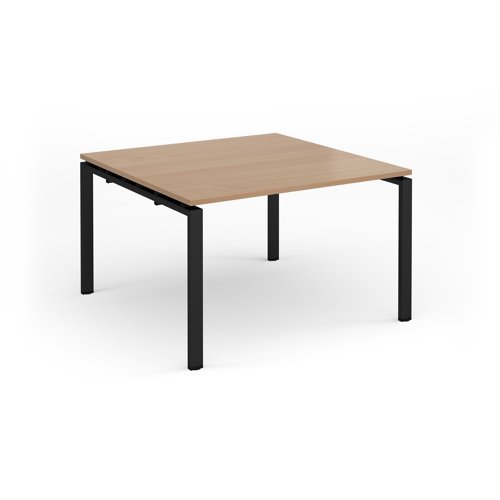 Adapt square boardroom table 1200mm x 1200mm - black frame Beech top - EBT1212-K-B