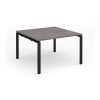 Adapt square boardroom table 1200mm x 1200mm - black frame Grey Oak Top - EBT1212-K-GO
