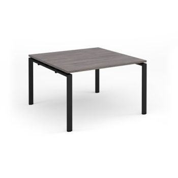 Adapt square boardroom table 1200mm x 1200mm - black frame Grey Oak Top - EBT1212-K-GO