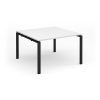 Adapt square boardroom table 1200mm x 1200mm - black frame White Top - EBT1212-K-WH