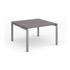 Adapt square boardroom table 1200mm x 1200mm - silver frame Grey Oak Top - EBT1212-S-GO