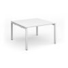 Adapt square boardroom table 1200mm x 1200mm - white frame White Top - EBT1212-WH-WH
