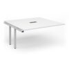 Adapt boardroom table add on unit 1600mm x 1600mm with central cutout 272mm x 132mm - white frame White Top - EBT1616-AB-CO-WH-WH
