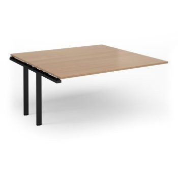Adapt boardroom table add on unit 1600mm x 1600mm - black frame Beech top - EBT1616-AB-K-B