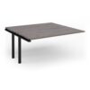 Adapt boardroom table add on unit 1600mm x 1600mm - black frame Grey Oak Top - EBT1616-AB-K-GO