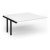 Adapt boardroom table add on unit 1600mm x 1600mm - black frame White Top - EBT1616-AB-K-WH