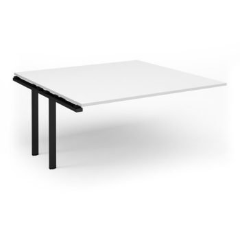 Adapt boardroom table add on unit 1600mm x 1600mm - black frame White Top - EBT1616-AB-K-WH