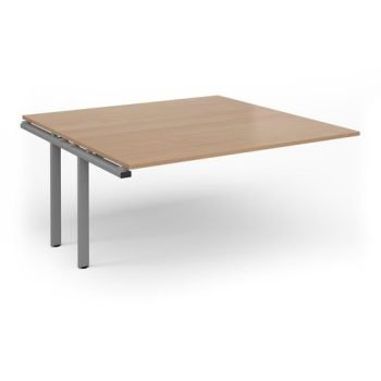 Adapt boardroom table add on unit 1600mm x 1600mm - silver frame Beech top - EBT1616-AB-S-B
