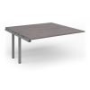 Adapt boardroom table add on unit 1600mm x 1600mm - silver frame Grey Oak Top - EBT1616-AB-S-GO