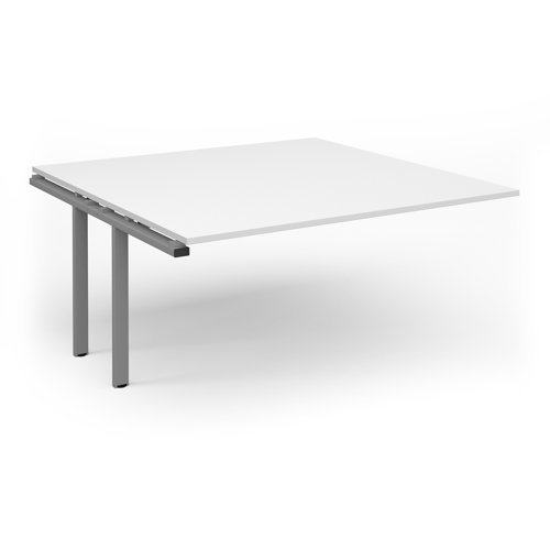Adapt boardroom table add on unit 1600mm x 1600mm - silver frame White Top - EBT1616-AB-S-WH
