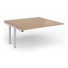 Adapt boardroom table add on unit 1600mm x 1600mm - white frame Beech top - EBT1616-AB-WH-B
