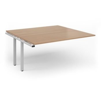 Adapt boardroom table add on unit 1600mm x 1600mm - white frame Beech top - EBT1616-AB-WH-B
