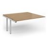 Adapt boardroom table add on unit 1600mm x 1600mm - white frame Grey Oak Top - EBT1616-AB-WH-GO