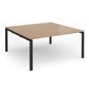 Adapt square boardroom table 1600mm x 1600mm - black frame Beech top - EBT1616-K-B