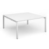 Adapt square boardroom table 1600mm x 1600mm - white frame White Top - EBT1616-WH-WH