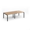 Adapt rectangular boardroom table 2400mm x 1200mm - black frame Beech top - EBT2412-K-B