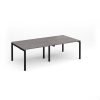 Adapt rectangular boardroom table 2400mm x 1200mm - black frame Grey Oak Top - EBT2412-K-GO